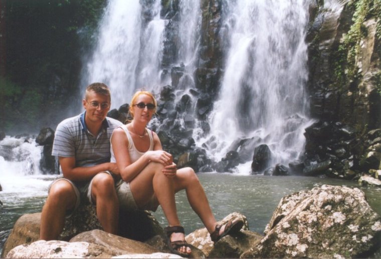 Lisbet and Allan by a waterfall